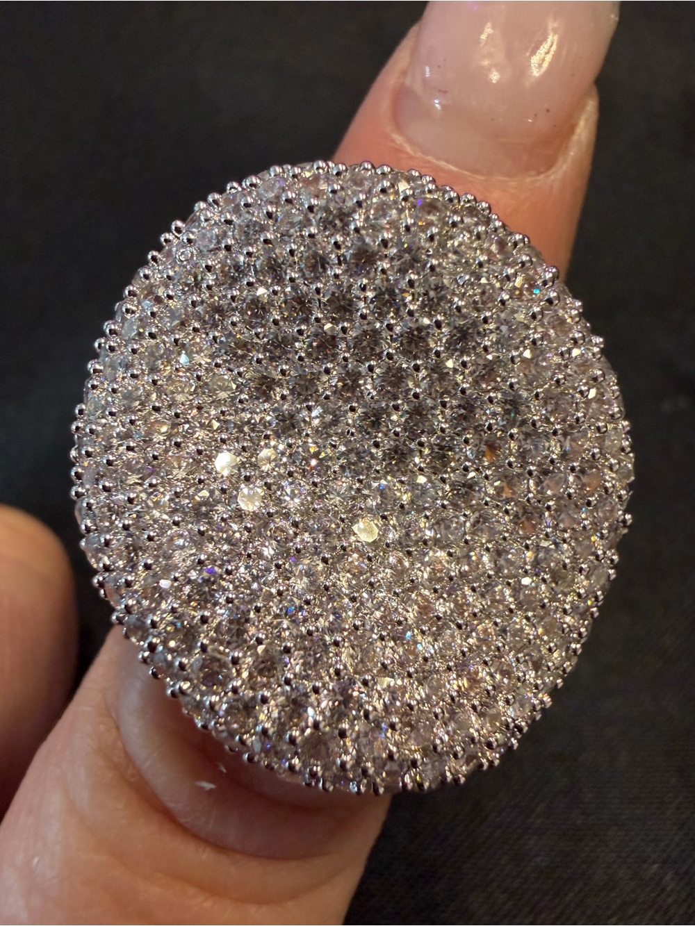 Park Lane Dynamite Clear Austrian Crystal Dome Ring Size 7